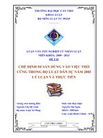 LUẬN văn LUẬT tư PHÁP CHẾ ĐỊNH DI sản DÙNG vào VIỆC THỜ CÚNG TRONG bộ LUẬT dân sự năm 2005 lý LUẬN và THỰC TIỄN 