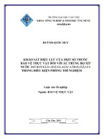 KHẢO sát HIỆU lực của một số THUỐC bảo vệ THỰC vật đối với ấu TRÙNG bọ xít nước MICROVELIA DOUGLAGSI ATROLINEATA TRONG điều KIỆN PHÒNG THÍ NGHIỆM 