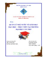 LUẬN văn LUẬT tư PHÁP QUẢN lý NHÀ nước về GIÁO dục đại học – THỰC TIỄN tại TRƯỜNG đại học cần THƠ 