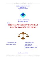 LUẬN văn LUẬT tư PHÁP THẾ CHẤP QUYỀN sử DỤNG đất tại các tổ CHỨC tín DỤNG 