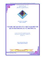 LUẬN văn sư PHẠM địa vấn đề CHỦ QUYỀN của VIỆT NAM đối với QUẦN đảo HOÀNG SA và TRƯỜNG SA 
