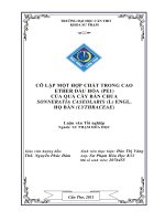 LUẬN văn sư PHẠM hóa cô lập một hợp CHẤT TRONG CAO ETHER dầu hỏa ( PE1 ) của QUẢ cây bần CHUA SONNERATIA CASEOLARIS (l) ENGL  họ bần (LYTHRACEAE) 