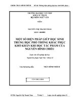 LUẬN văn sư PHẠM NGỮ văn một số BIỆN PHÁP GIÚP học SINH TRUNG học PHỔ THÔNG KHẮC PHỤC KHÓ KHĂN KHI học tác PHẨM của NGUYỄN ĐÌNH CHIỂU 