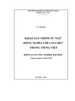 Khảo sát nhóm từ ngữ đồng nghĩa chỉ cái chết trong Tiếng Việt