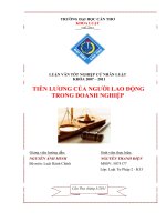 LUẬN văn LUẬT tư PHÁP TIỀN LƯƠNG của NGƯỜI LAO ĐỘNG  TRONG DOANH NGHIỆP 