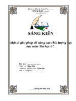 Một số giải pháp để nâng cao chất lượng dạy học môn Tin học 6