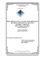 LUẬN văn sư PHẠM vật lý PHÁT TRIỂN tư DUY của học SINH THÔNG QUA hệ THỐNG LIÊN kết các bài TOÁN ANGÔRIT – ƠRITXTIC phần “động học chất điểm” vật lý 10 nâng cao 
