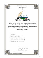 I Giải pháp nâng cao hiệu quả đổi mới  phương pháp dạy học trong môn lịch sử  ở trường THCS