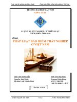 LUẬN văn LUẬT tư PHÁP PHÁP LUẬT bảo HIỂM THẤT NGHIỆP ỞVIỆT NAM 