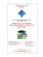 LUẬN văn LUẬT tư PHÁP PHÁP LUẬT về LAO ĐỘNG CHƯA THÀNH NIÊN – lý LUẬN và THỰC TIỄN 
