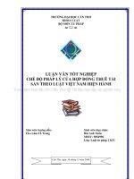 LUẬN văn LUẬT tư PHÁP CHẾ độ PHÁP lý của hợp ĐỒNG THUÊ tài sản THEO LUẬT VIỆT NAM HIỆN HÀNH 