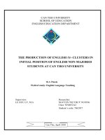 THE PRODUCTION OF ENGLISH s CLUSTERS IN INITIAL POSITION OF ENGLISH NON MAJORED STUDENTS AT CAN THO UNIVERSITY 