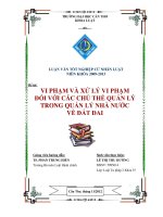 LUẬN văn LUẬT tư PHÁP VI PHẠM và xử lý VI PHẠM đối VỚICÁCCHỦ THỂ QUẢN lý TRONG QUẢN lý NHÀ nước về đất ĐAI 