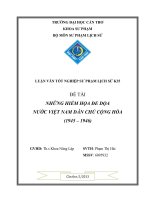 LUẬN văn sư PHẠM sử NHỮNG HIỂM họa đe dọa nước VIỆT NAM dân CHỦ CỘNG hòa (1945 – 1946) 
