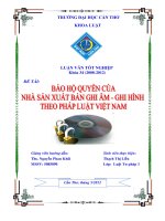 LUẬN văn LUẬT tư PHÁP bảo hộ QUYỀN của NHÀ XUẤT bản GHI âm   GHI HÌNH THEO PHÁP LUẬT VIỆT NAM 