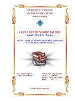 LUẬN văn sư PHẠM vật lý TOÁN tử VI PHÂN HẠNG một, HẠNG HAI và ỨNG DỤNG TRONG vật lý 