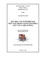 LUẬN văn sư PHẠM NGỮ văn dạy học văn XUÔI HIỆN đại VIỆT NAM TRONG SÁCH GIÁO KHOA NGỮ văn 11 (bộ cơ bản) 