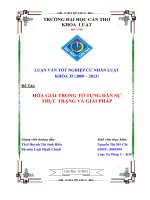 LUẬN văn LUẬT tư PHÁP hòa GIẢI TRONG tố TỤNG dân sự THỰC TRẠNG và GIẢI PHÁP 