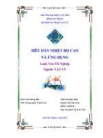LUẬN văn sư PHẠM vật lý SIÊU dẫn NHIỆT độ CAO và ỨNG DỤNG 