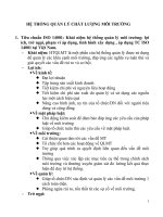 ĐỀ CƯƠNG HỆ THỐNG QUẢN LÝ CHẤT LƯỢNG MÔI TRƯỜNG ISO 14001:2015