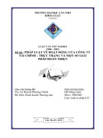 LUẬN văn LUẬT tư PHÁP PHÁP LUẬT về HOẠT ĐỘNG của CÔNG TY tài CHÍNH –THỰC TRẠNG và một số GIẢI PHÁP HOÀN THIỆN 