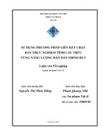 LUẬN văn sư PHẠM vật lý sử DỤNG PHƯƠNG PHÁP LIÊN kết CHẶT bán THỰC NGHIỆM TÍNH cấu TRÚC VÙNG NĂNG LƯỢNG bán dẫn NHÓM III v 