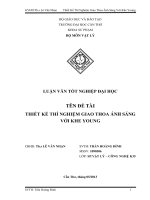 LUẬN văn sư PHẠM vật lý THIẾT kế THÍ NGHIỆM GIAO THOA ÁNH SÁNG với KHE YOUNG 