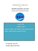THIẾT LẬP CHIẾN LƯỢC KINH DOANH HÃNG THỜI TRANG MÂY(CLOUD)