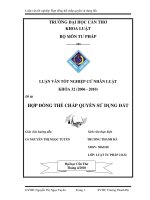 LUẬN văn LUẬT tư PHÁP hợp ĐỒNG THẾ CHẤP QUYỀN sử DỤNG đất 