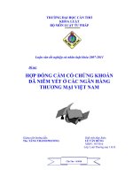 LUẬN văn LUẬT tư PHÁP hợp ĐỒNG cầm cố CHỨNG KHOÁN đã NIÊM yết ở các NGÂN HÀNG THƯƠNG mại VIỆT NAM 