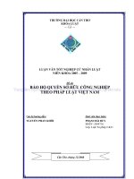 LUẬN văn LUẬT tư PHÁP bảo hộ QUYỀN sở hữu CÔNG NGHIỆP THEO PHÁP LUẬT VIỆT NAM 