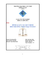 LUẬN văn LUẬT tư PHÁP BÌNH LUẬN các QUY ĐỊNH bồi THƯỜNG THIỆT hại về đất 