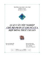 LUẬN văn LUẬT tư PHÁP CHẾ ĐỘPHÁP lý CHUNG của hợp ĐỒNG THUÊ tài sản 