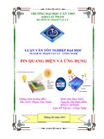 LUẬN văn sư PHẠM vật lý PIN QUANG điện và ỨNG DỤNG 