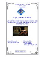 LUẬN văn LUẬT tư PHÁP căn cứ TÍNH THUẾ THU NHẬP TIỀN LƯƠNG, TIỀN CÔNG của cá NHÂN cư TRÚ TRONG LUẬT THUẾ THU NHẬP cá NHÂN 