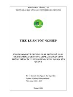 Ứng dụng GIS và phương pháp thống kê phân tích đánh giá khả nặng lặp lại tai nạn giao thông trên các tuyến đường chính tại địa bàn quận 2 