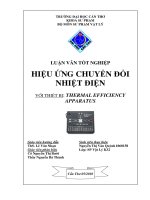 LUẬN văn sư PHẠM vật lý HIỆU ỨNG CHUYỂN đổi NHIỆT điện với THIẾT bị THERMAL EFFICIENCY APPARATUS 