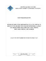 ĐÁNH GIÁ KHẢ NĂNG đối KHÁNG của các CHỦNG VI KHUẨN VÙNG rễ đối với NẤMPHYTOPHTHORA CAPSICI gây BỆNH THỐI TRÁI TRÊN dưa hấu TRONG điều KIỆN PHÒNG THÍ NGHIỆM 