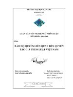 LUẬN văn LUẬT tư PHÁP bảo hộ QUYỀN LIÊN QUAN đến QUYỀN tác GIẢTHEO LUẬT VIỆT NAM 