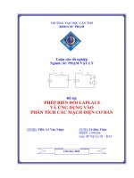 LUẬN văn sư PHẠM vật lý PHÉP BIẾN đổi LAPLACE và ỨNG DỤNG vào PHÂN TÍCH các MẠCH điện cơ bản 
