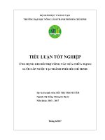 Ứng dụng GIS hỗ trợ công tác sửa chữa mạng lưới cấp nước tại thành phố hồ chí minh 