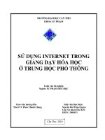 LUẬN văn sư PHẠM hóa sử DỤNGRR INTENET TRONG GIẢNG dạy hóa học ở TRUNG học PHỔ THÔNG 
