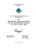 LUẬN văn LUẬT tư PHÁP bồi THUỜNG THIỆT hại đối với tài sản   QUYỀN sở hữu TRÍ TUỆ  lý LUẬN và THỰC TIỄN 