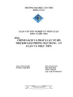 LUẬN văn LUẬT tư PHÁP CHÍNH SÁCH và PHÁP LUẬT về hỗ TRỢ KHI GIẢI PHÓNG mặt BẰNG   lý LUẬN và THỰC TIỄN 