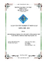 LUẬN văn LUẬT tư PHÁP đổi mới HOẠT ĐỘNG của tổ CHỨC CÔNG đoàn VIỆT NAM TRONG THỜI kỳ hội NHẬP QUỐC tế 