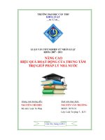 LUẬN văn LUẬT tư PHÁP NÂNG CAO  HIỆU QUẢ HOẠT ĐỘNG của TRUNG tâm  TRỢ GIÚP PHÁP lý NHÀ nước 
