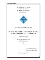 LUẬN văn sư PHẠM vật lý sử DỤNG PHẦN mềm ACTIVINSPIRE để SOẠN GIẢNG KIẾN THỨC vật lý THIÊN văn 