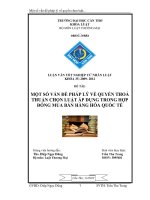 LUẬN văn LUẬT tư PHÁP một số vấn đề PHÁP lý về QUYỀN THOẢ THUẬN CHỌN LUẬT áp DỤNG TRONG hợp ĐỒNG MUA bán HÀNG hóa QUỐC tế 