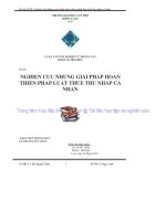 LUẬN văn LUẬT tư PHÁP NGHIÊN cứu NHỮNG GIẢI PHÁP HOÀN THIỆN PHÁP LUẬT THUẾ THU NHẬP cá NHÂN 