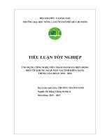 ỨNG DỤNG CÔNG NGHỆ VIỄN THÁM ĐÁNH GIÁ BIẾN ĐỘNG DIỆN TÍCH RỪNG NGẬP mặn tại TỈNH KIÊN GIANG TRONG GIAI đoạn 2010 – 2016 